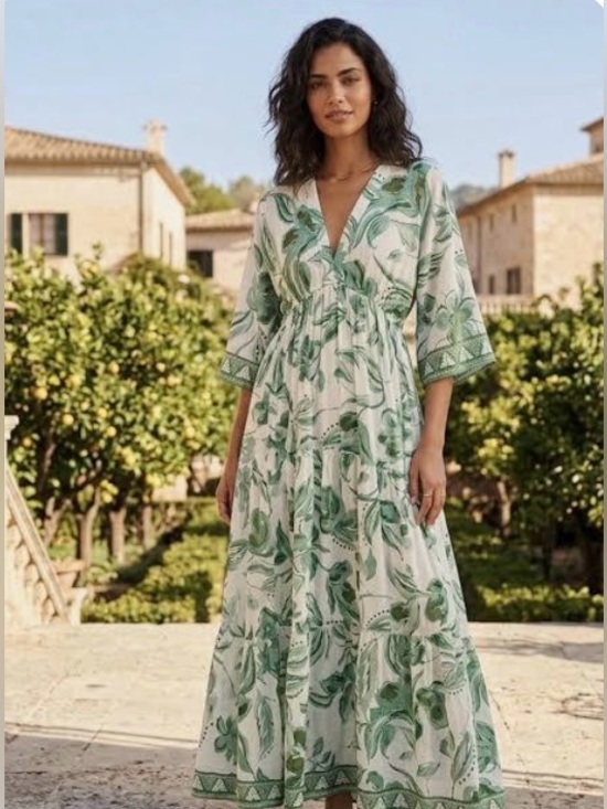Haute Hippie Dresses & Skirts - HAUTE HIPPIE Green Floral maxi dress